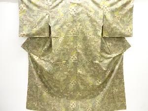 草花模様織り出し西陣お召着物